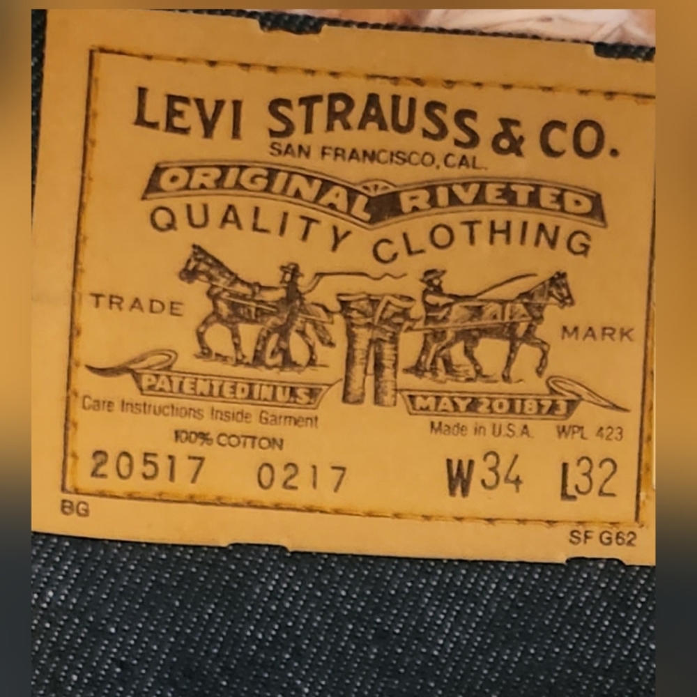 VINTAGE LEVI'S MEN'S 317 ORANGE TAG DARK WASH BOOT CUT JEANS SIZE 34W X 32 NWT - Picture 7 of 10